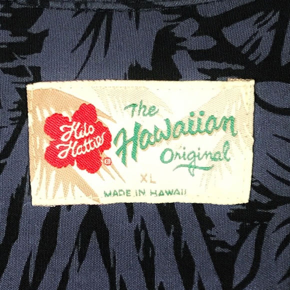 Hilo Hattie Hawaiian Shirt Blue & Black XL - Picture 4 of 4